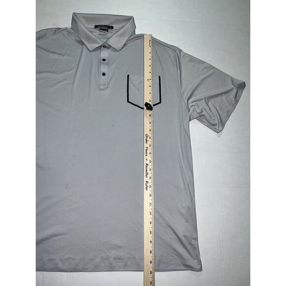 Tiger Woods Platinum Polo Shirt Mens Size XXL Gray Dri-Fit Golf Snap Button READ - Picture 10 of 16